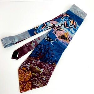 Dolphins Seascape Endangered Species 58” Wide Tie